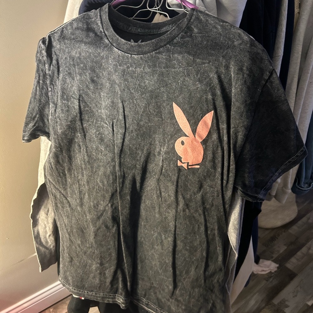 PLAYBOY Kids T-Shirt with Bunny Graphic - Black and Pink